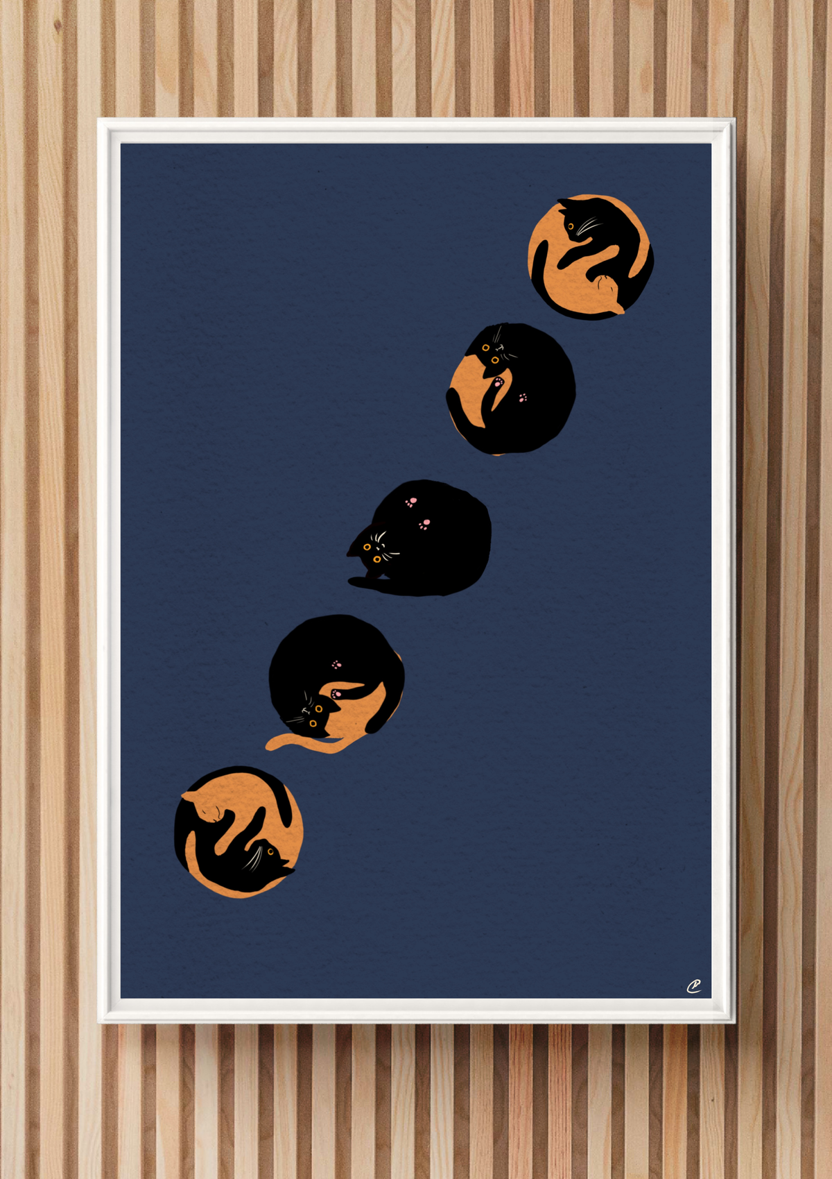 Cats Eclipse Art Print