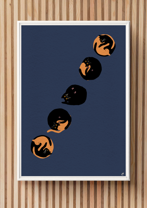 Cats Eclipse Art Print