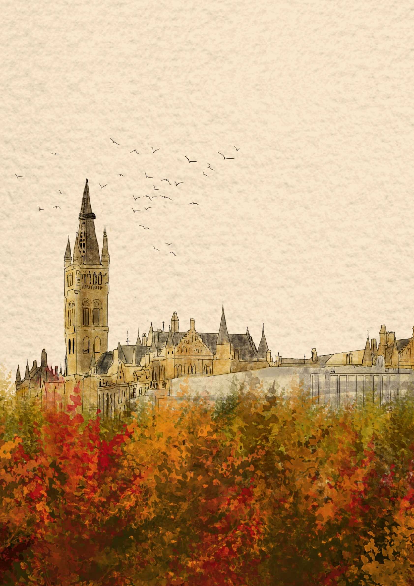 Glasgow University in Autumn