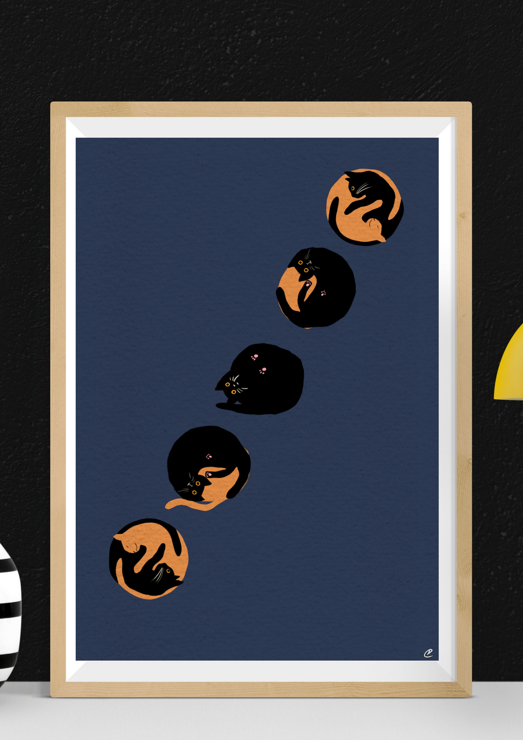 Cats Eclipse Art Print