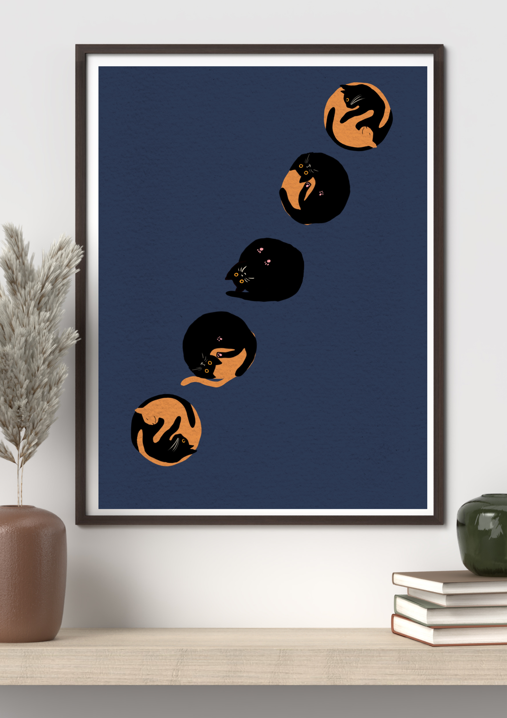 Cats Eclipse Art Print